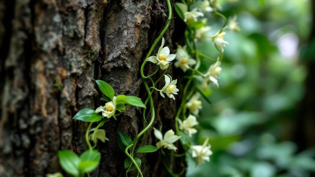 vanilla orchid vine climbing technique
